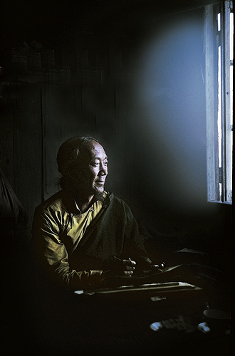Lama Wangchen, a Tibetan ermit who was also a calligrapher